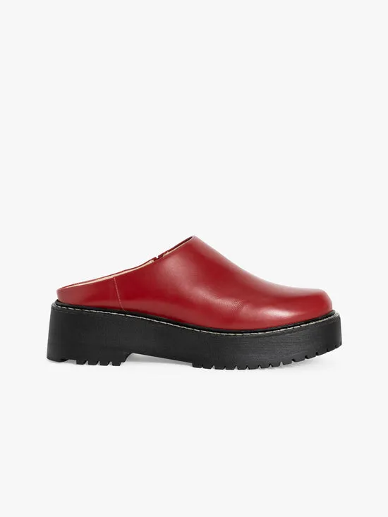 Lisa Says Gah Lena Chunky Mule Wine Women Shoes