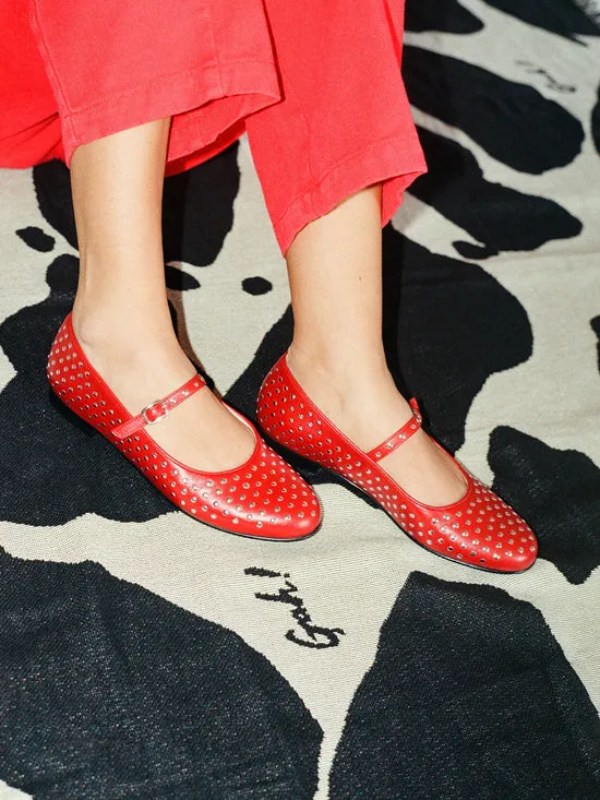 Lisa Says Gah Lucien Ballet Flat Red Women Shoes