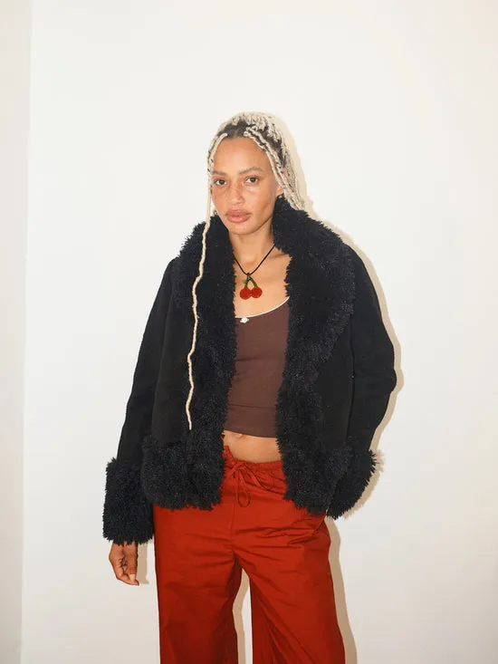 Lisa Says Gah Sherpa Jacket Black Women Jackets Outerwear