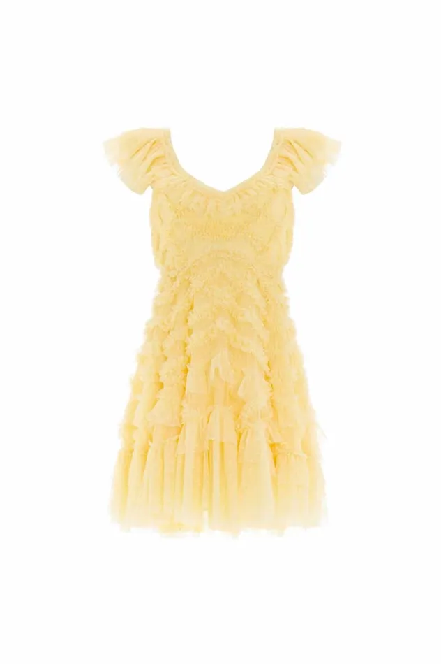 Lola Backless Micro Mini Dress Yellow Women Needle and Thread Dresses