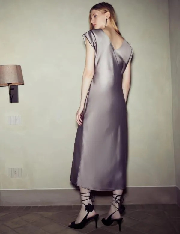 Marella Dresses Women Satin Dress Turtledove