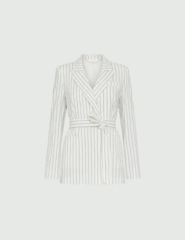 Marella Jackets Women Belted Blazer White