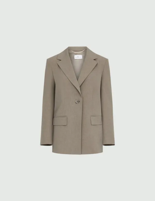 Marella Jackets Women Canvas Blazer Hazelnut Brown
