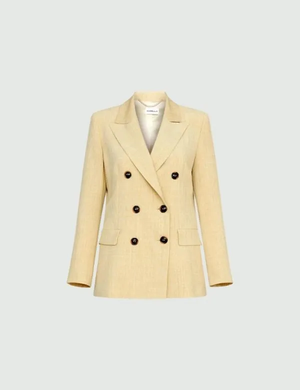 Marella Jackets Women Doublebreasted Blazer Yellow