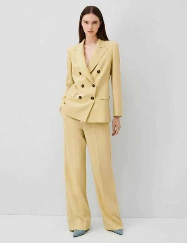 Marella Jackets Women Doublebreasted Blazer Yellow