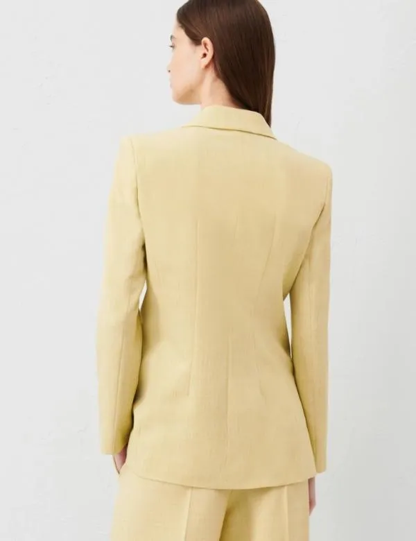 Marella Jackets Women Doublebreasted Blazer Yellow