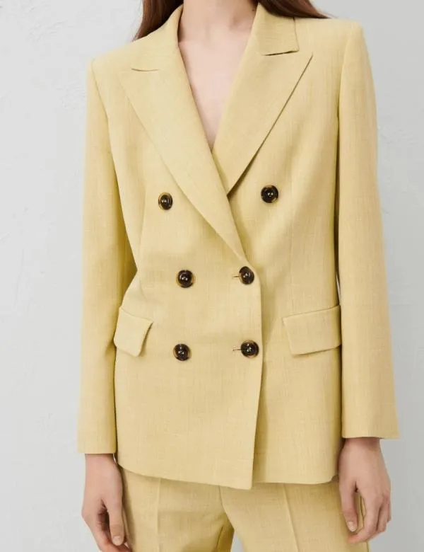 Marella Jackets Women Doublebreasted Blazer Yellow