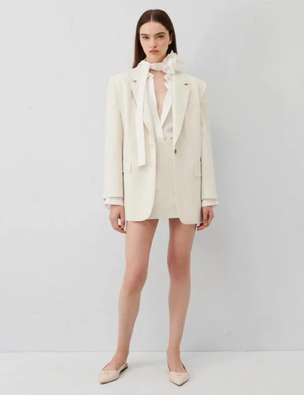 Marella Jackets Women Singlebreasted Blazer Cream