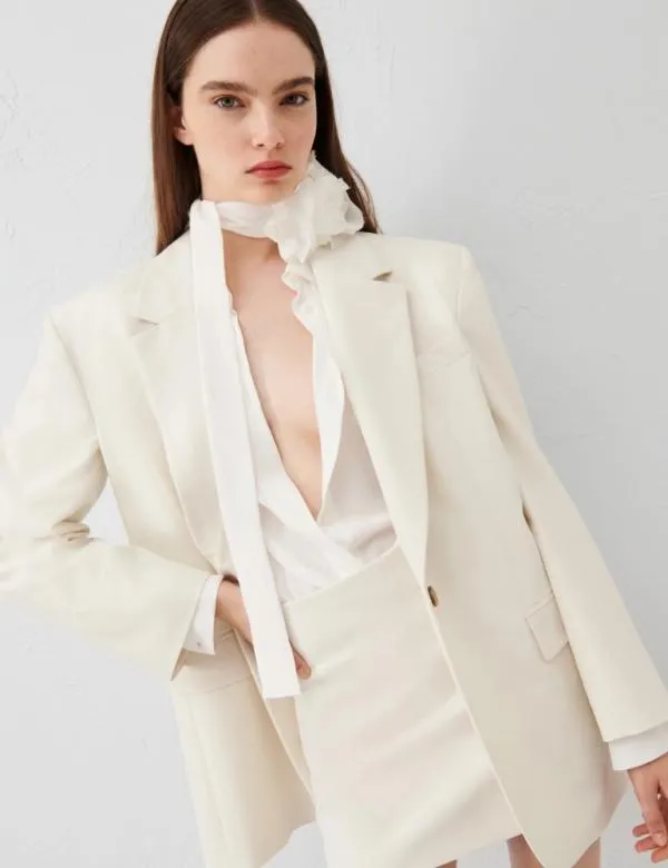 Marella Jackets Women Singlebreasted Blazer Cream