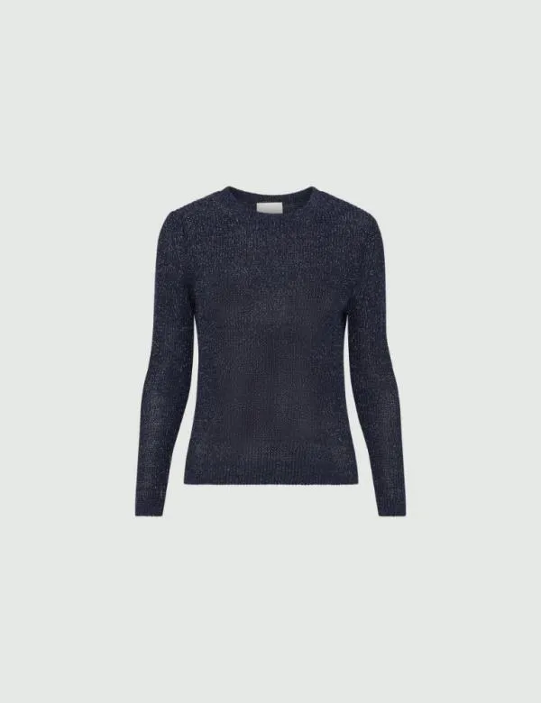 Marella Knitwear Women Lurex Sweater Midnightblue