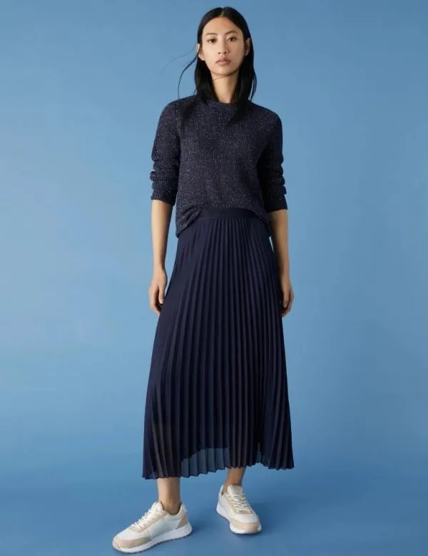 Marella Knitwear Women Lurex Sweater Midnightblue