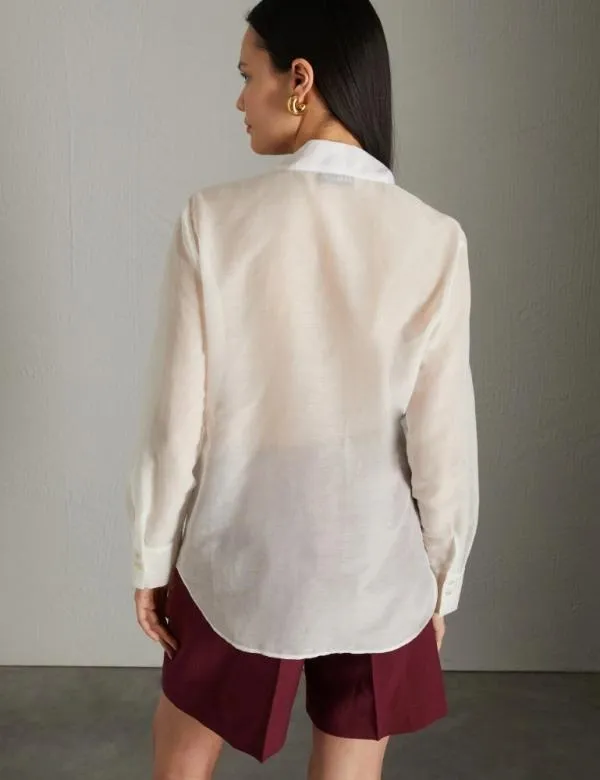Marella Shirts Women Neckerchiefadorned Shirt Cream