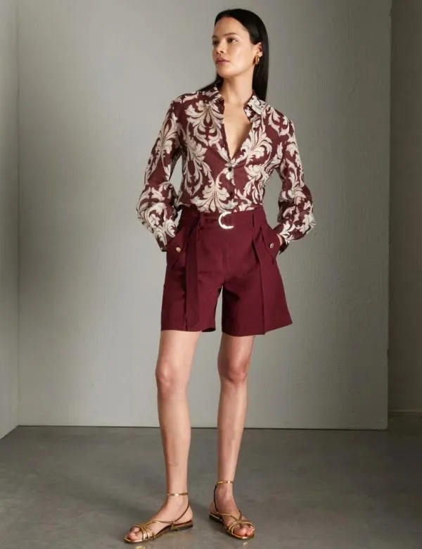 Marella Shirts Women Patterned Shirt Bordeaux