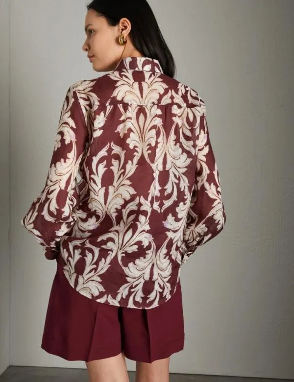 Marella Shirts Women Patterned Shirt Bordeaux