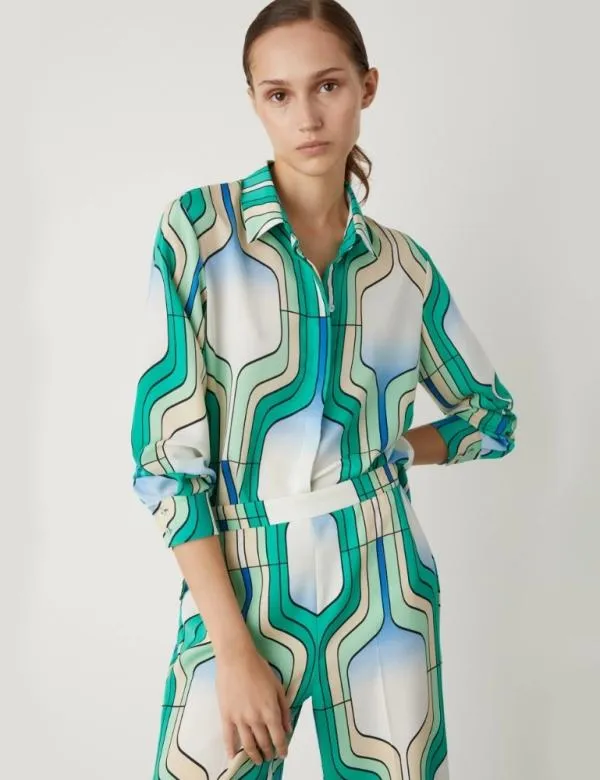Marella Shirts Women Patterned Shirt Bright Green