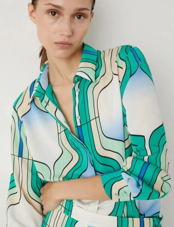 Marella Shirts Women Patterned Shirt Bright Green
