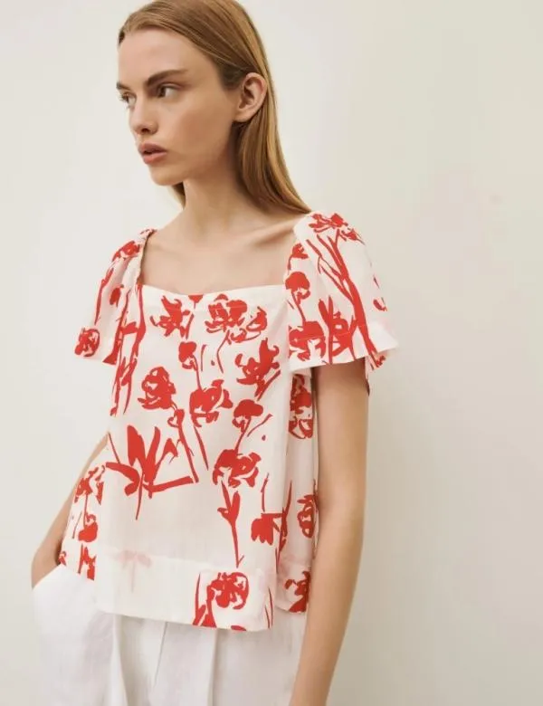 Marella Shirts Women Patterned Top Red