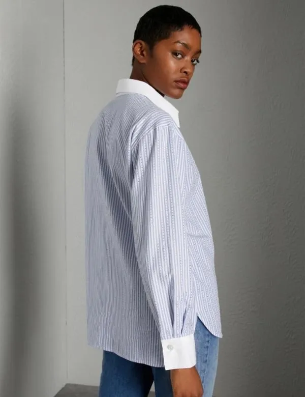 Marella Shirts Women Shirt With Contrasting Cuffs And Collar Optical White