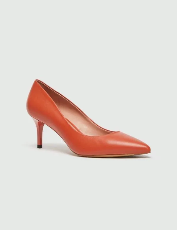 Marella Shoes Women Leather Court Shoes Salmon