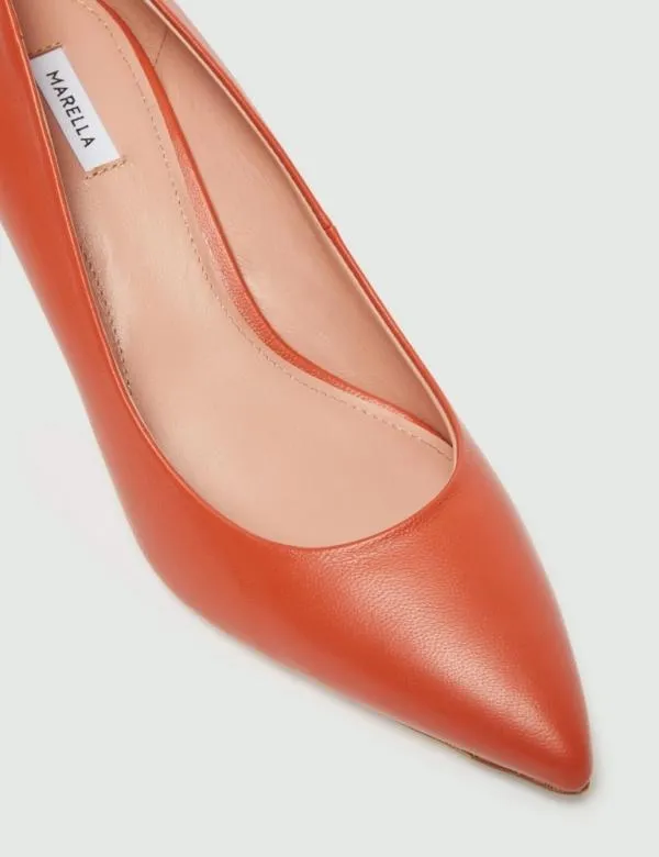 Marella Shoes Women Leather Court Shoes Salmon
