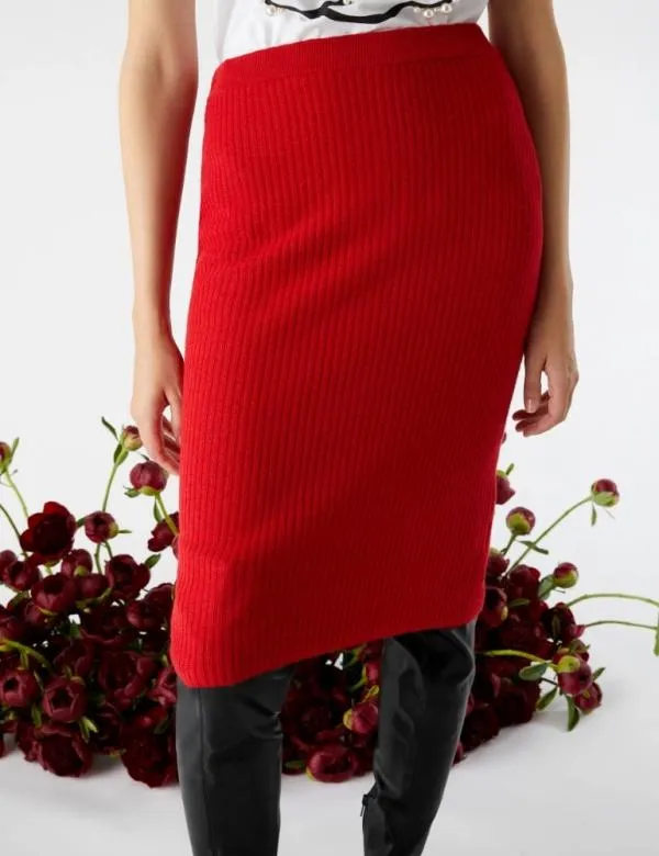 Marella Skirts Women Knitted Skirt Red