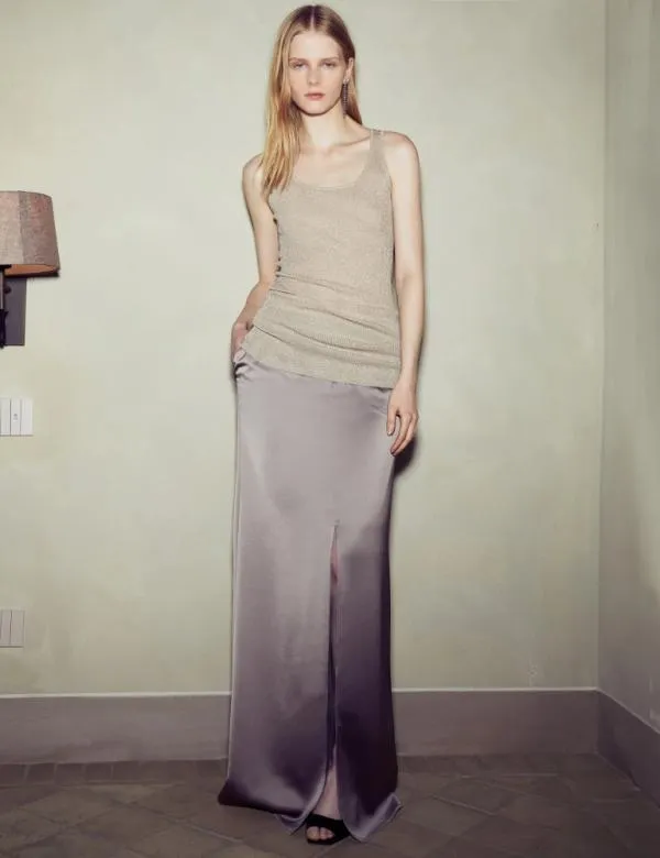 Marella Skirts Women Long Satin Skirt Turtledove
