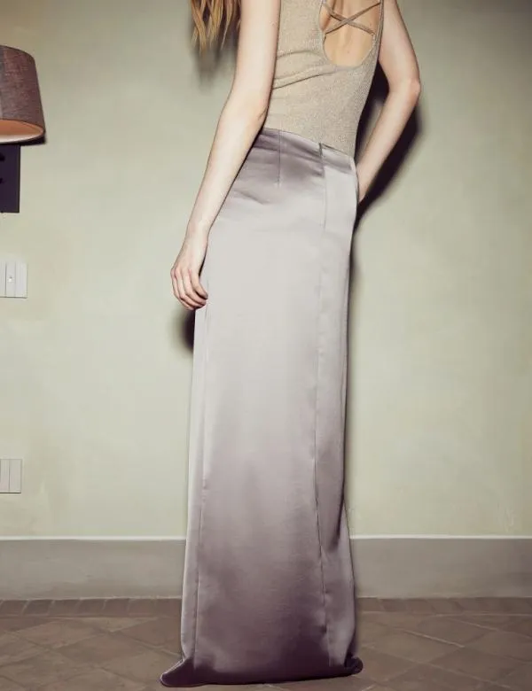 Marella Skirts Women Long Satin Skirt Turtledove