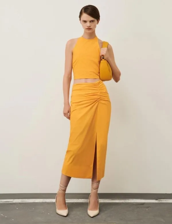 Marella Skirts Women Slitdetail Skirt Orange