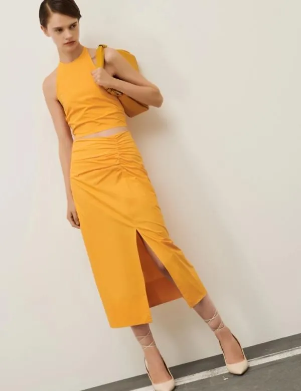Marella Skirts Women Slitdetail Skirt Orange