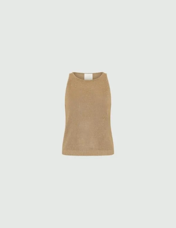 Marella Tops And TShirt Women Lurex Top Beige