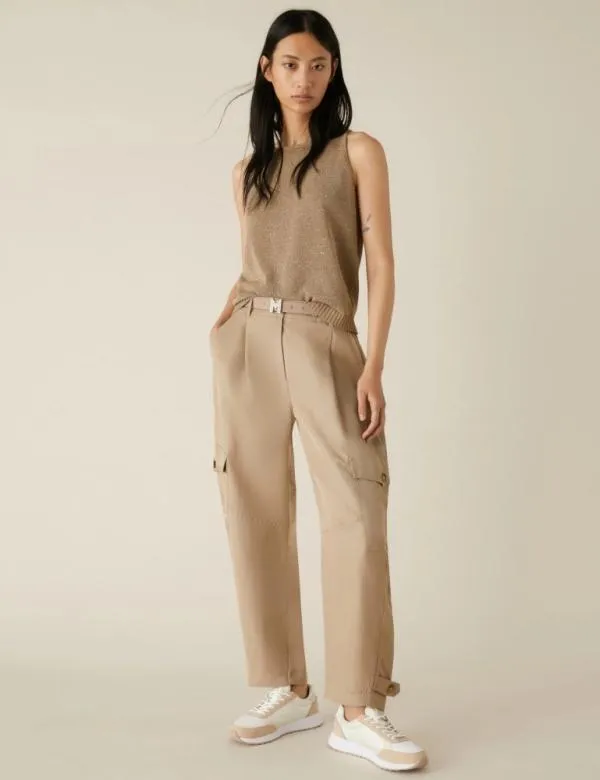 Marella Tops And TShirt Women Lurex Top Beige