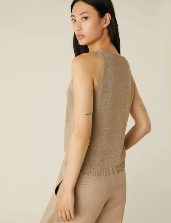 Marella Tops And TShirt Women Lurex Top Beige