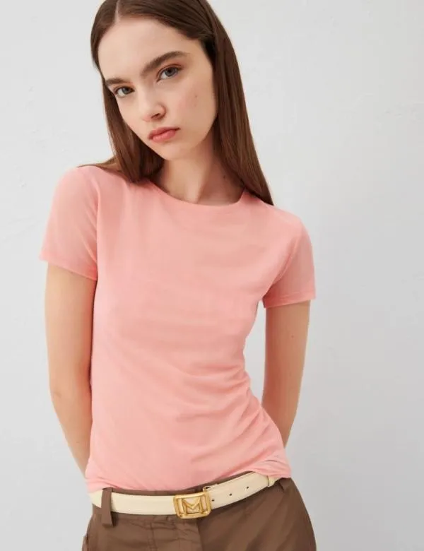 Marella Tops And TShirt Women Tulle Tshirt Peach