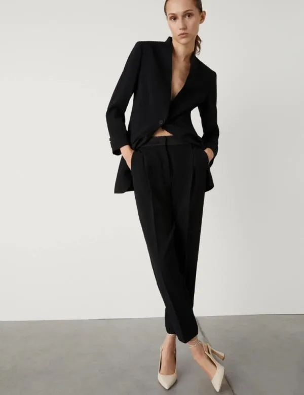 Marella Trousers Women Crepe Trousers Black