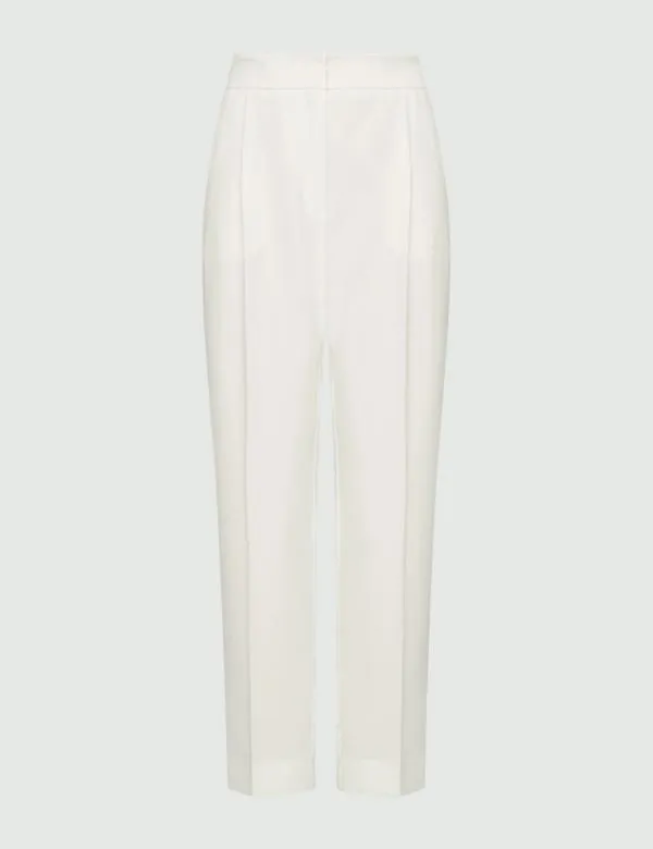 Marella Trousers Women Crepe Trousers Wool White