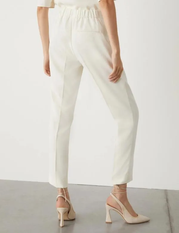 Marella Trousers Women Crepe Trousers Wool White
