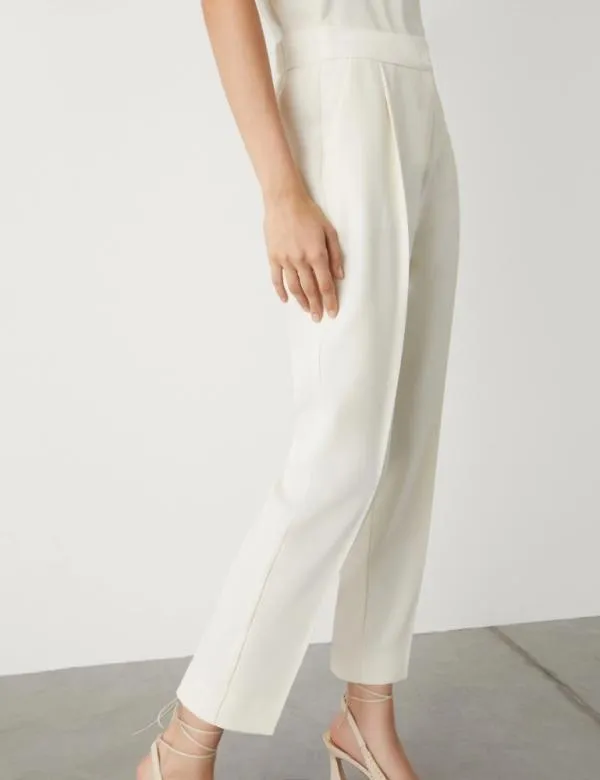 Marella Trousers Women Crepe Trousers Wool White