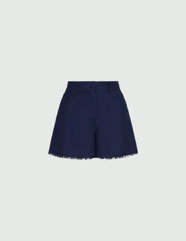 Marella Trousers Women Linenblend Shorts Midnightblue
