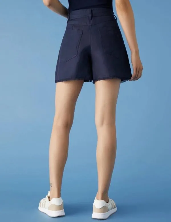 Marella Trousers Women Linenblend Shorts Midnightblue