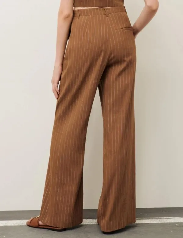 Marella Trousers Women Palazzo Trousers Burnt Brown