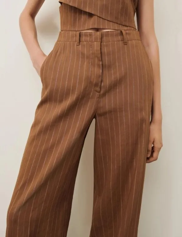 Marella Trousers Women Palazzo Trousers Burnt Brown