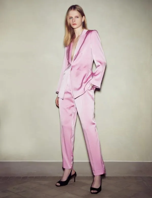 Marella Trousers Women Satin Trousers Pink