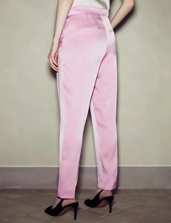 Marella Trousers Women Satin Trousers Pink