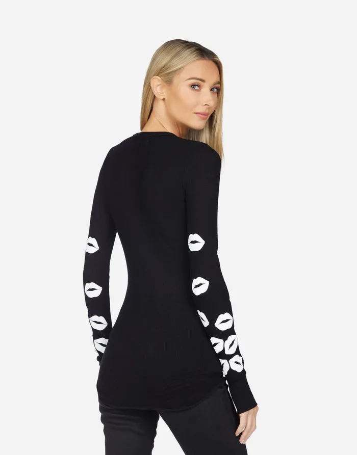 McKinley Scattered Lip Black Women039s Lauren Moshi Long Sleeve