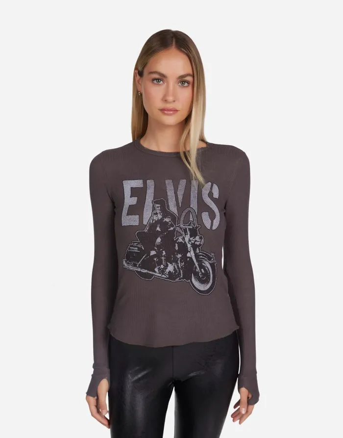 McKinley Vintage Elvis Vintage Black Women039s Lauren Moshi Long Sleeve