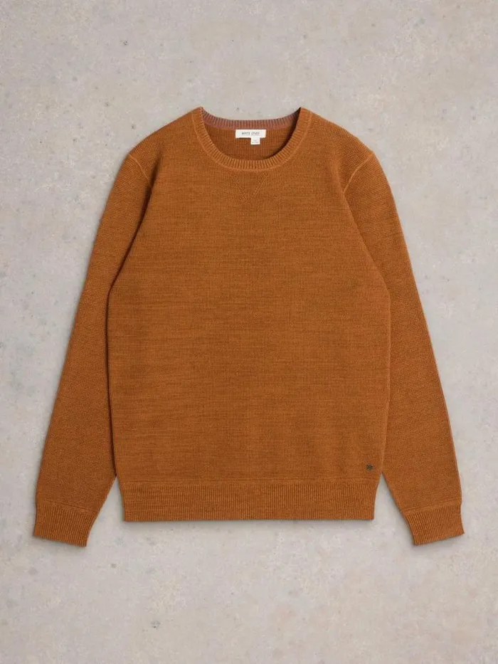 Men Attadale Crew Neck Jumper Dark Orange White Stuff Knitwear Men Attadale Crew Neck Jumper Dark Orange White Stuff Knitwear
