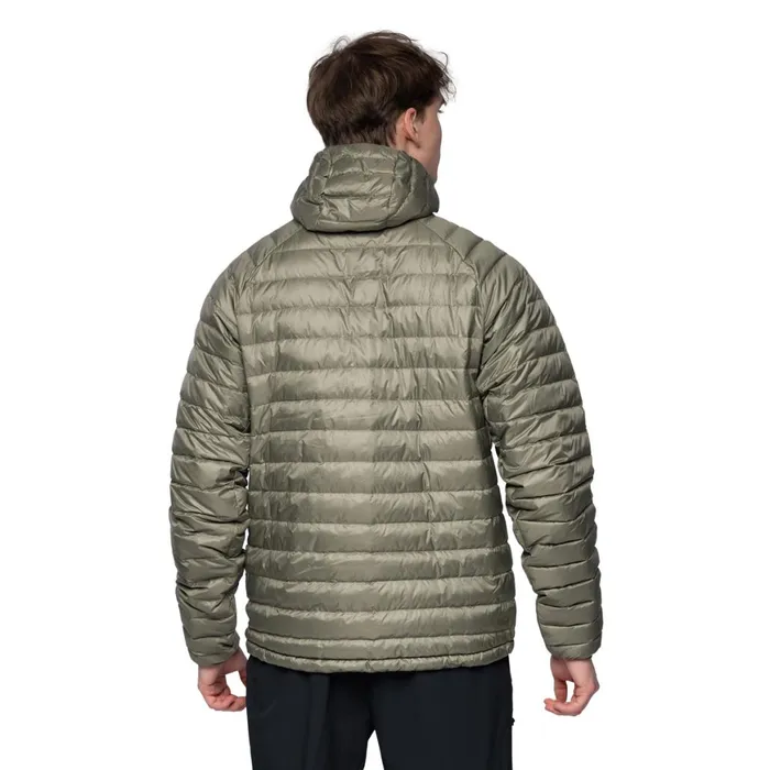 Men Bergans Of Norway Down Jackets Vaagaa Light Down Jacket Hood Green Mud