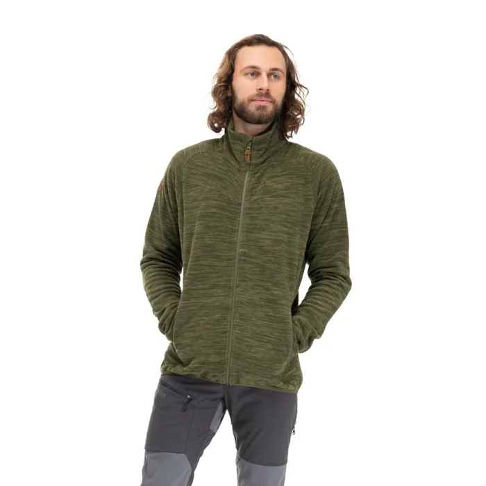 Men Bergans Of Norway Fleece Hareid Fleece Jacket Nohood Dark Olive Green