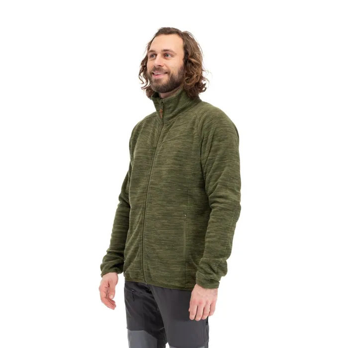 Men Bergans Of Norway Fleece Hareid Fleece Jacket Nohood Dark Olive Green