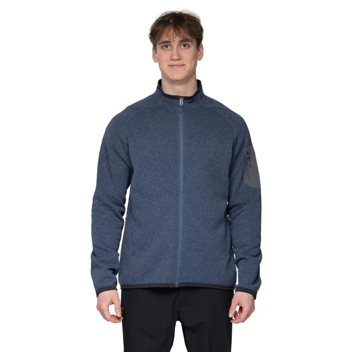 Men Bergans Of Norway Fleece Kamphaug Knitted Jacket Granite Blue